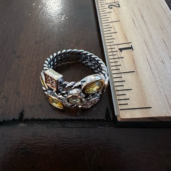 Park Lane “All That” Ring. Three Silver Twisted Strand With Unique Stones. 6 1/2 - Picture 6 of 8